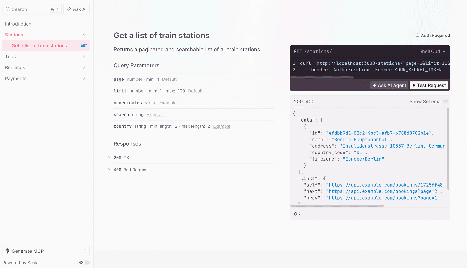 GET request API endpoint