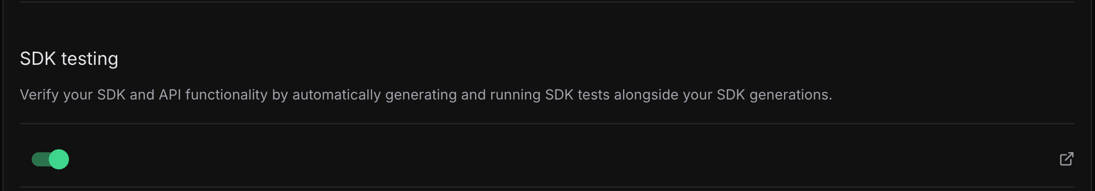 SDK Testing add on in the Speakeasy dashboard.