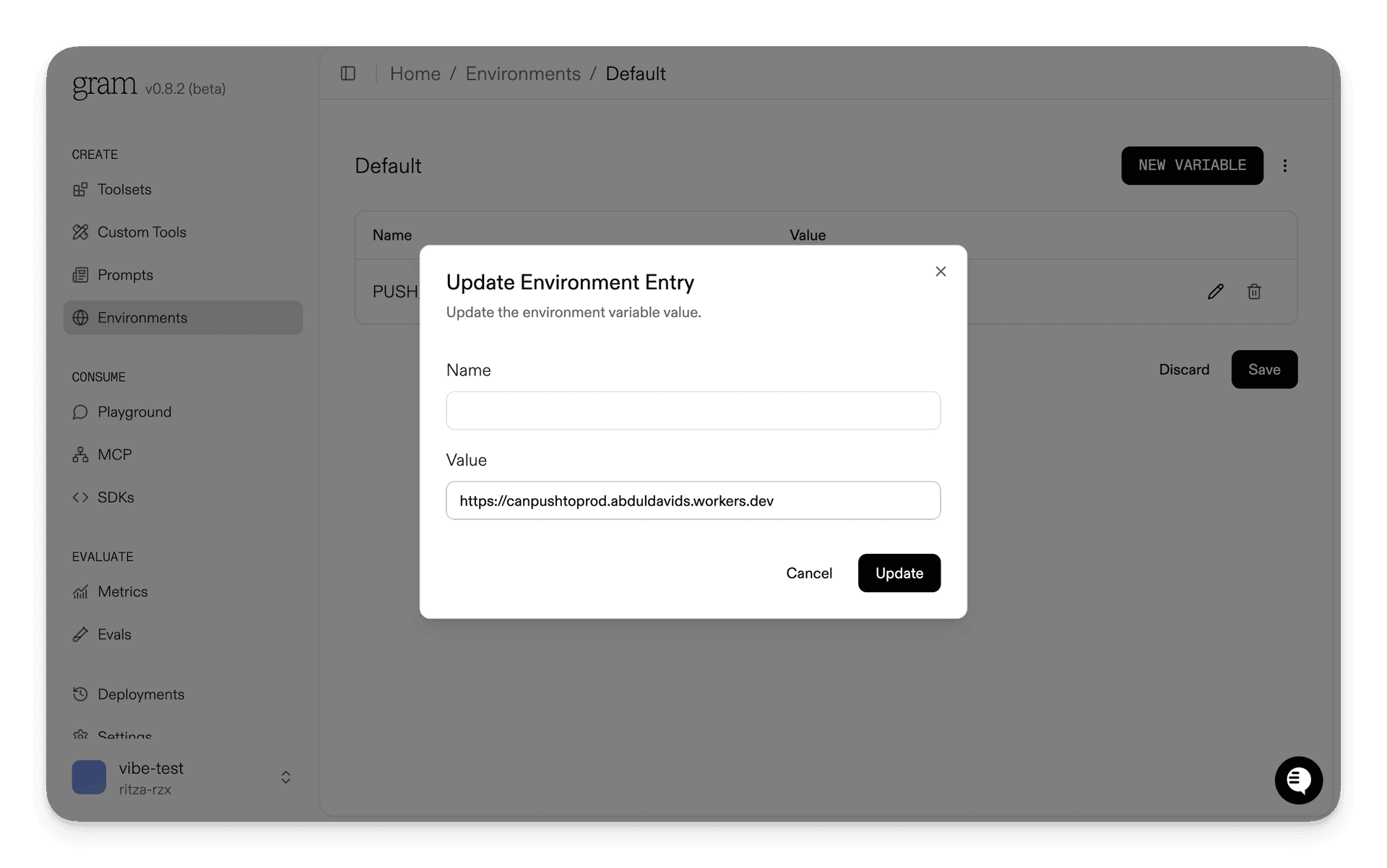 Set server URL