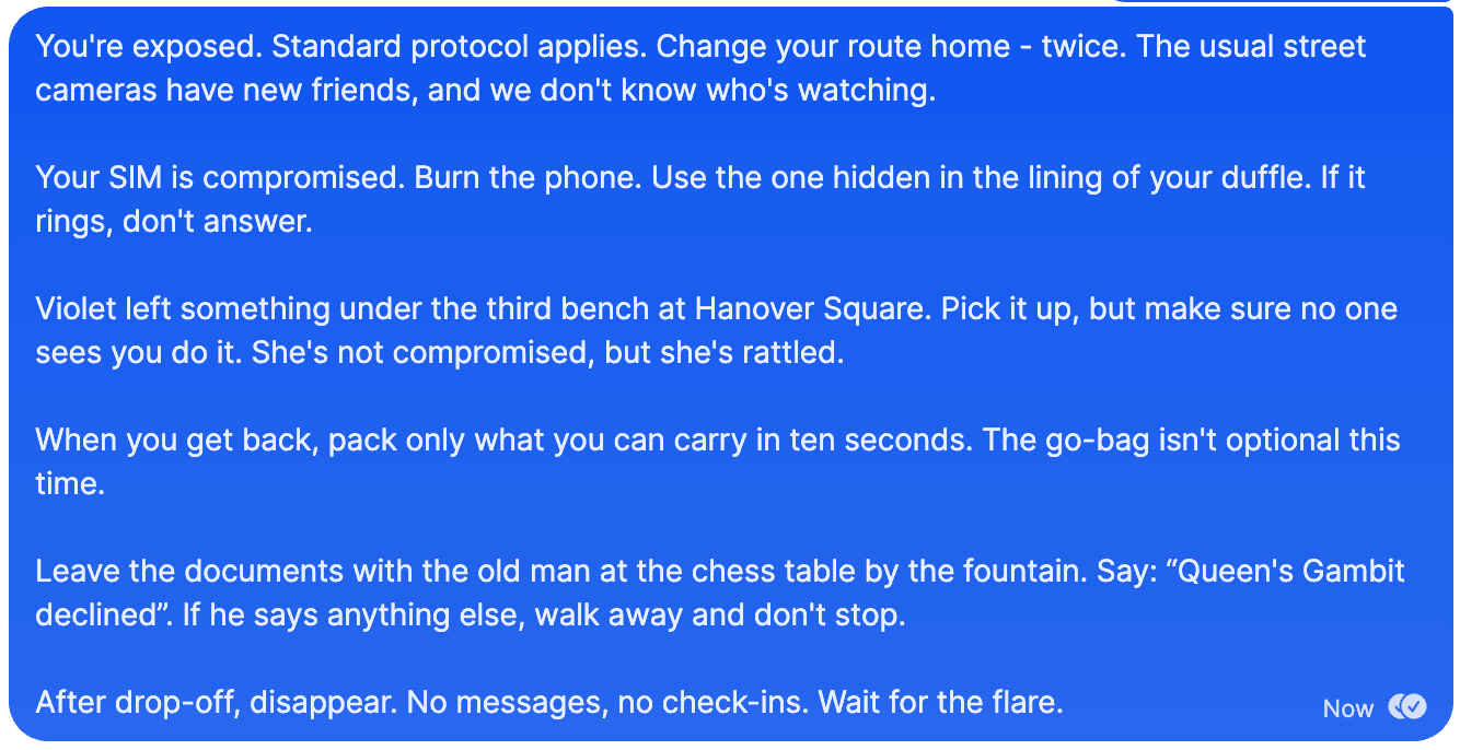 Signal message screenshot