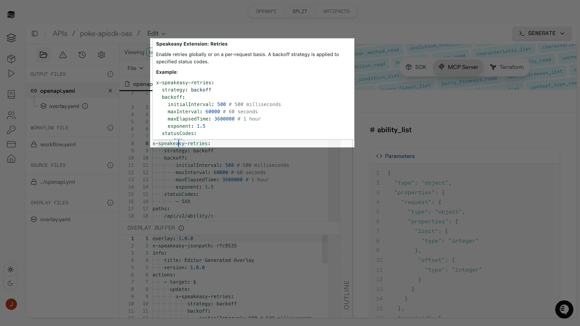 Speakeasy extensions