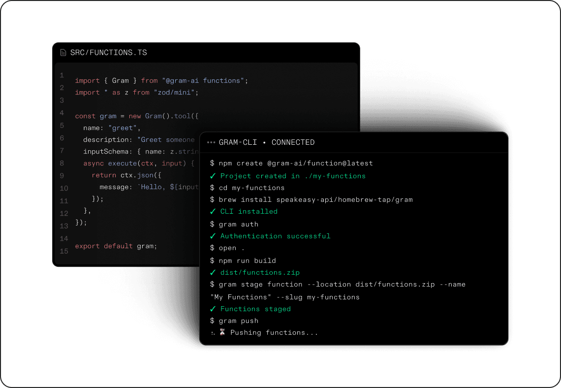 Gram UI showing managed MCP server deployment