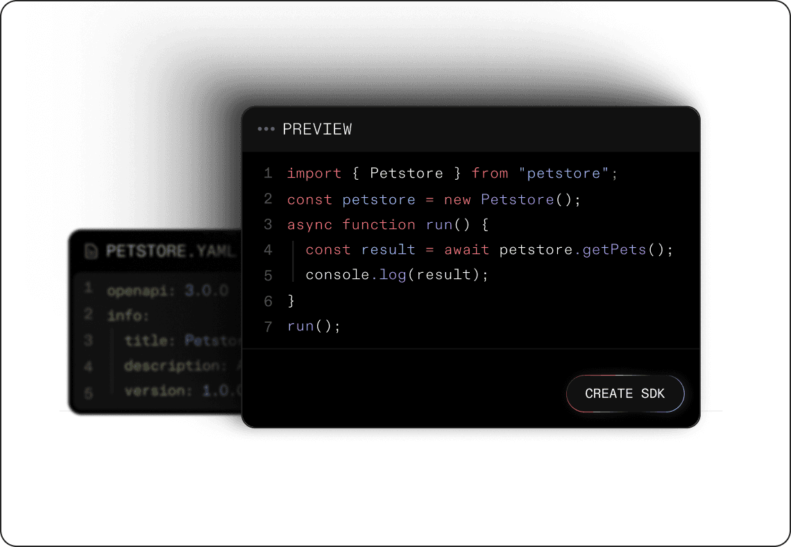 Speakeasy SDK generator interface