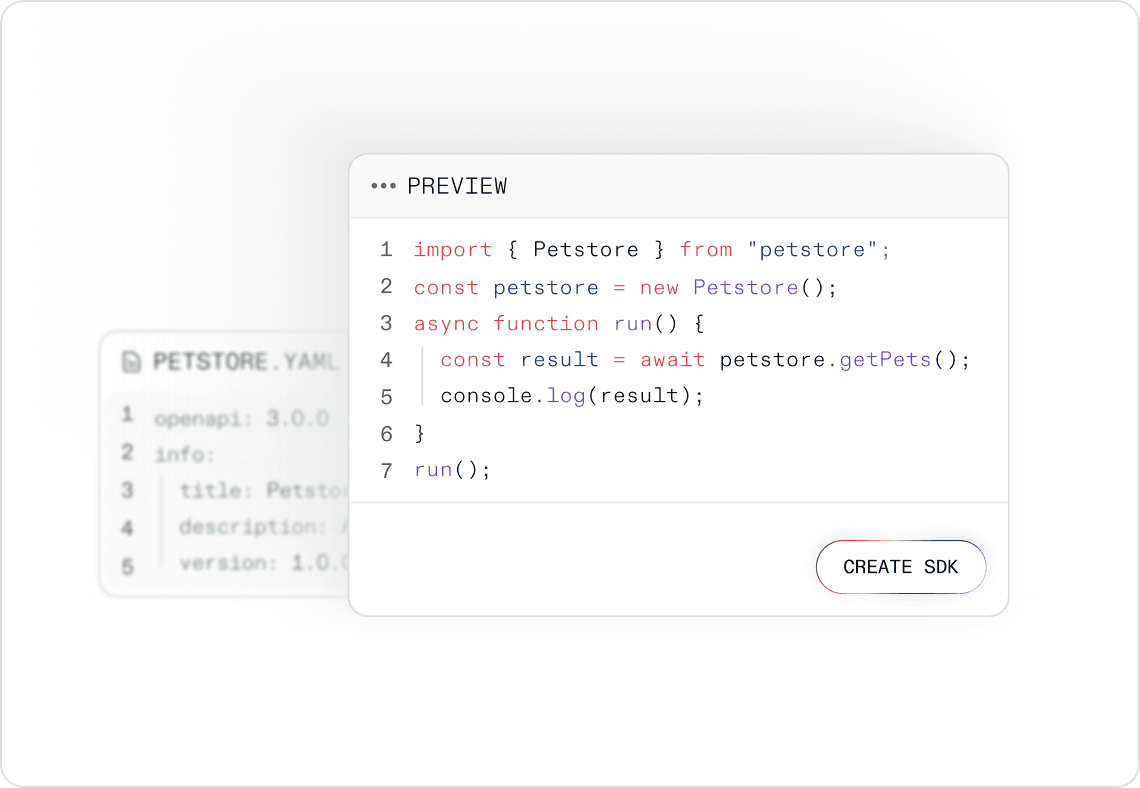 Speakeasy SDK generator interface