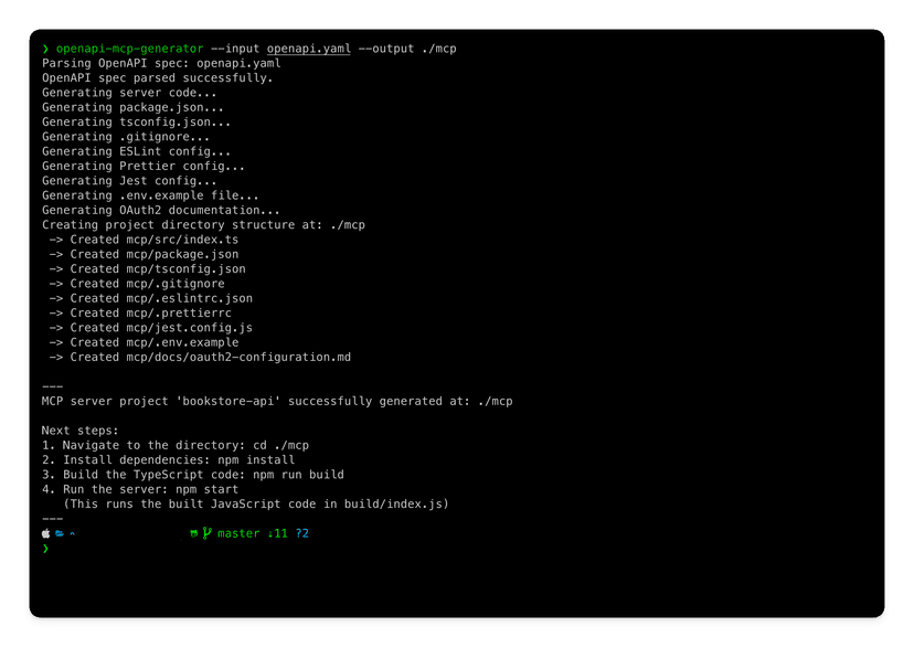 Generate MCP servers from OpenAPI documents