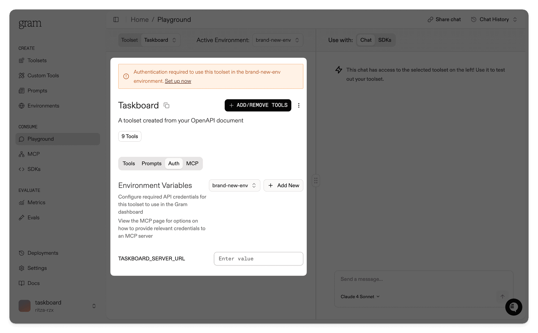 AI Control Plane authentication