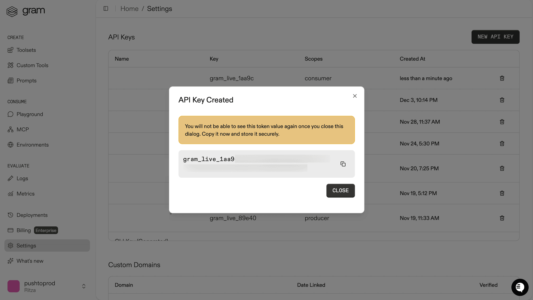gram-api-key