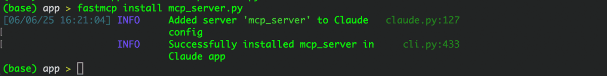 FastMCP Installing MCP server