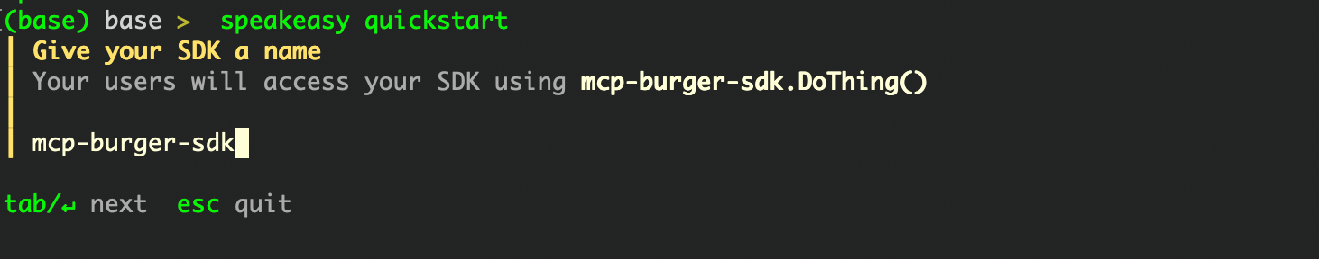 Choosing the SDK name