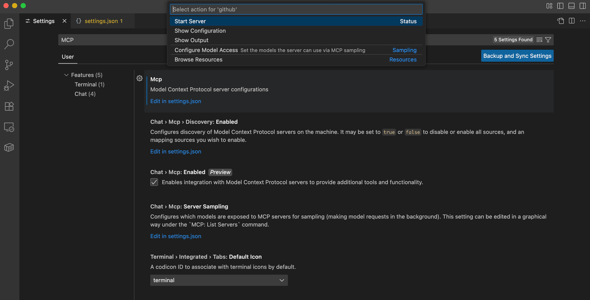 A screenshot shows the Start Server status in the Command Palette.