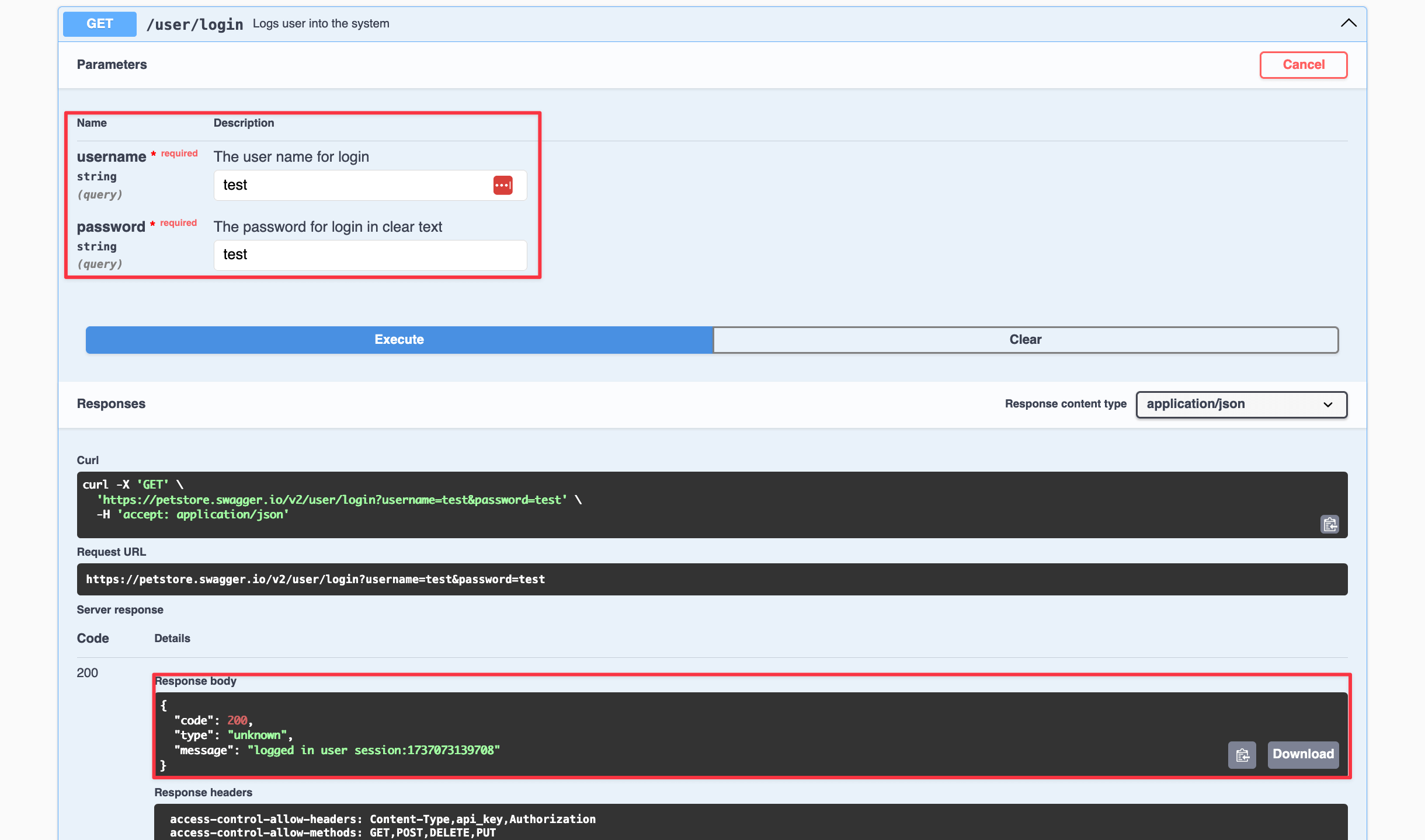 Testing user login