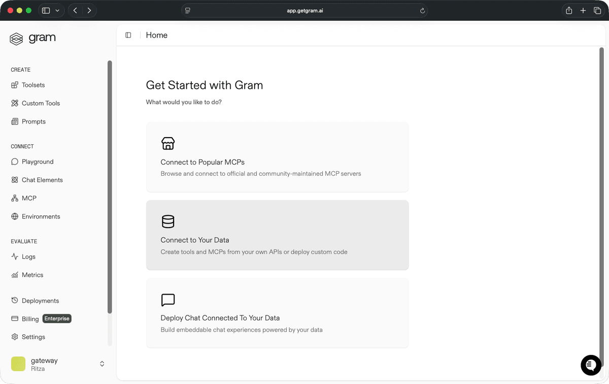 Gram methods for creating MCP servers