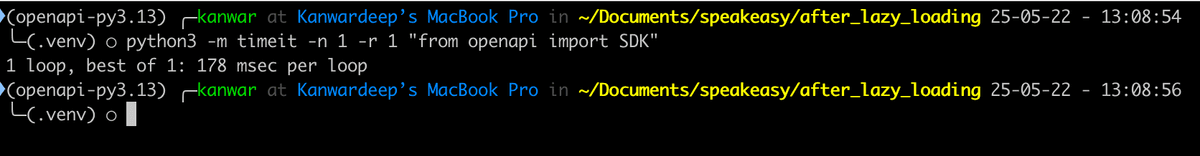After lazy loading - 0.17 seconds import time