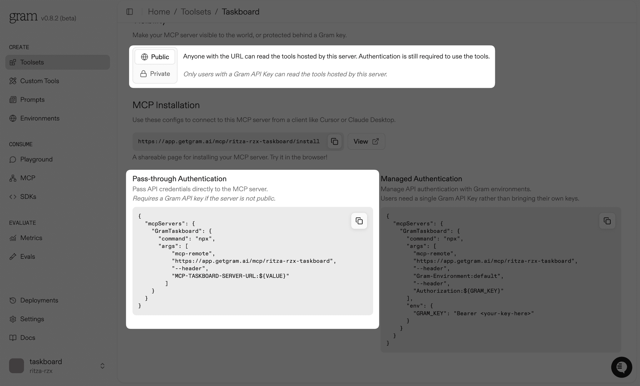 Gram Public Server