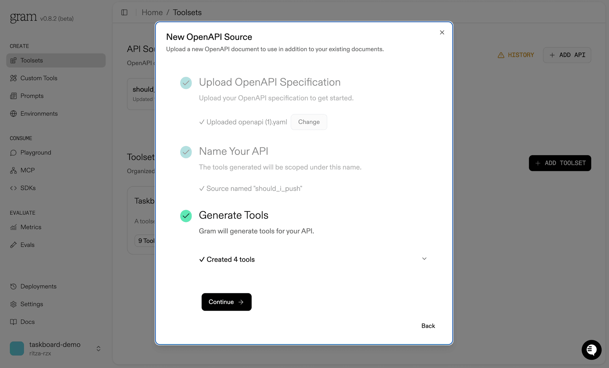 Validating tool definitions