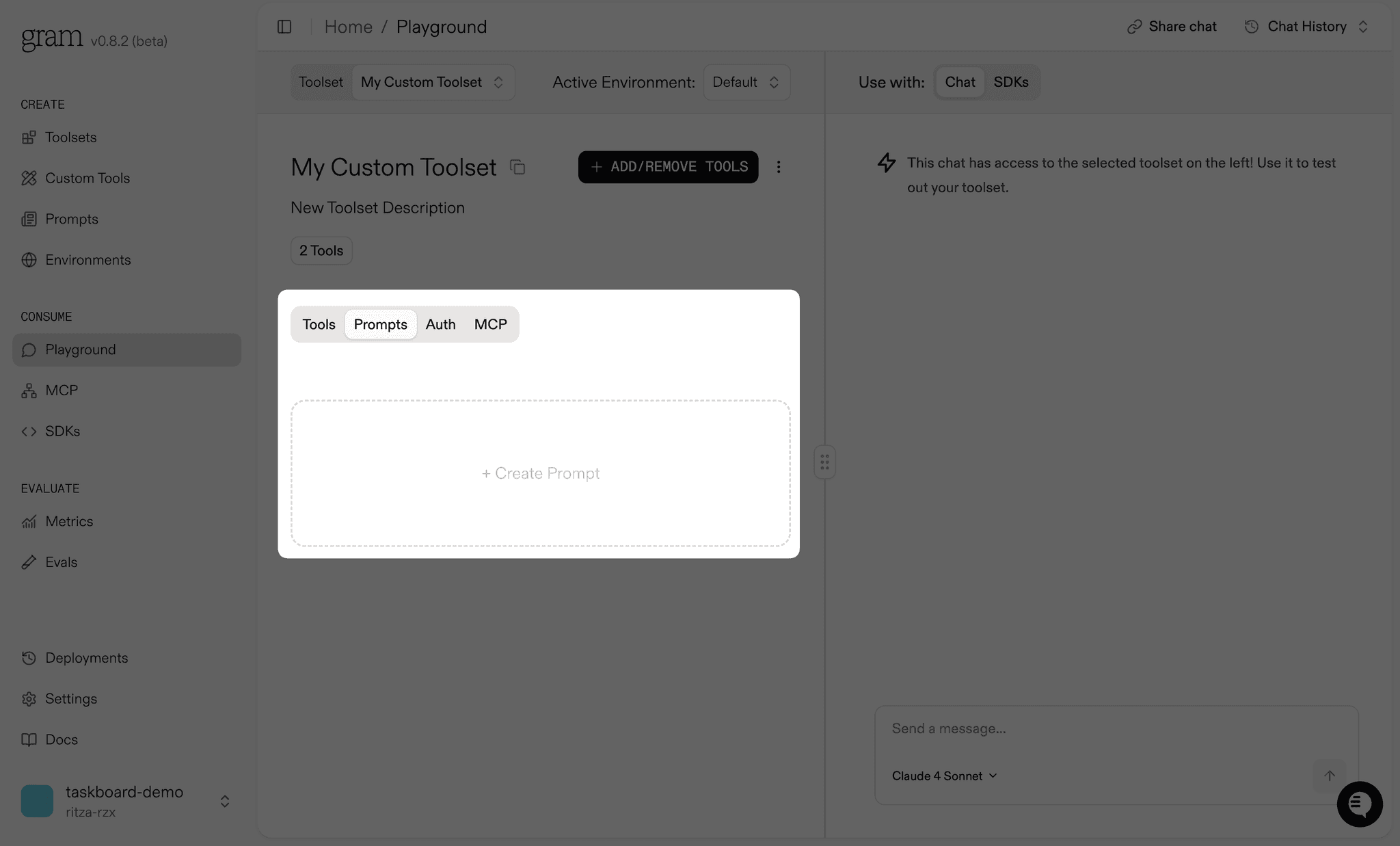 Creating a prompt