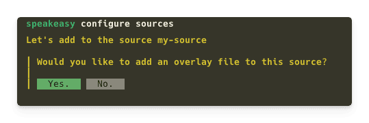 Screenshot of the terminal asking whether the user would like to apply an overlay