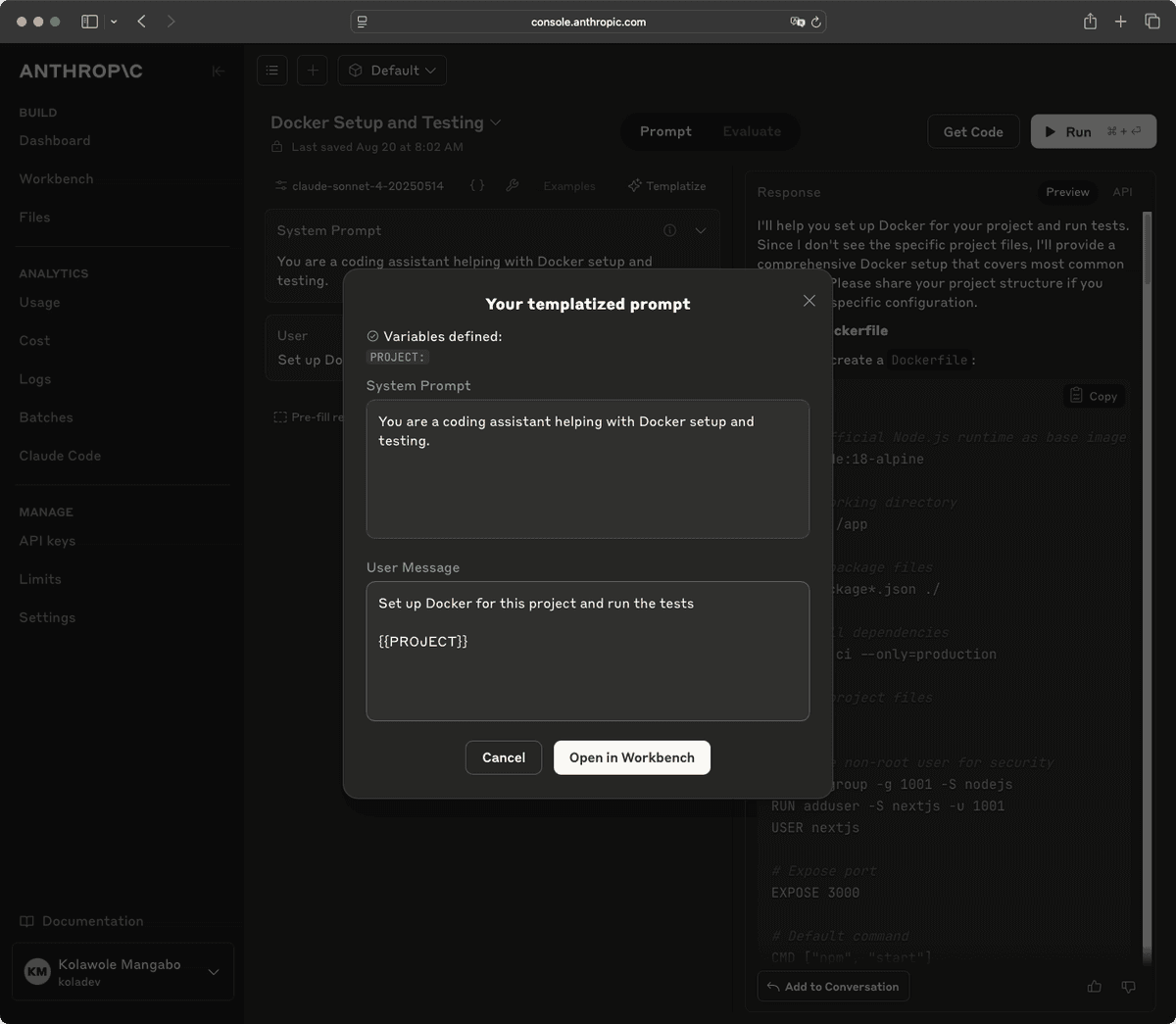 Anthropic templatize feature for making prompts reusable