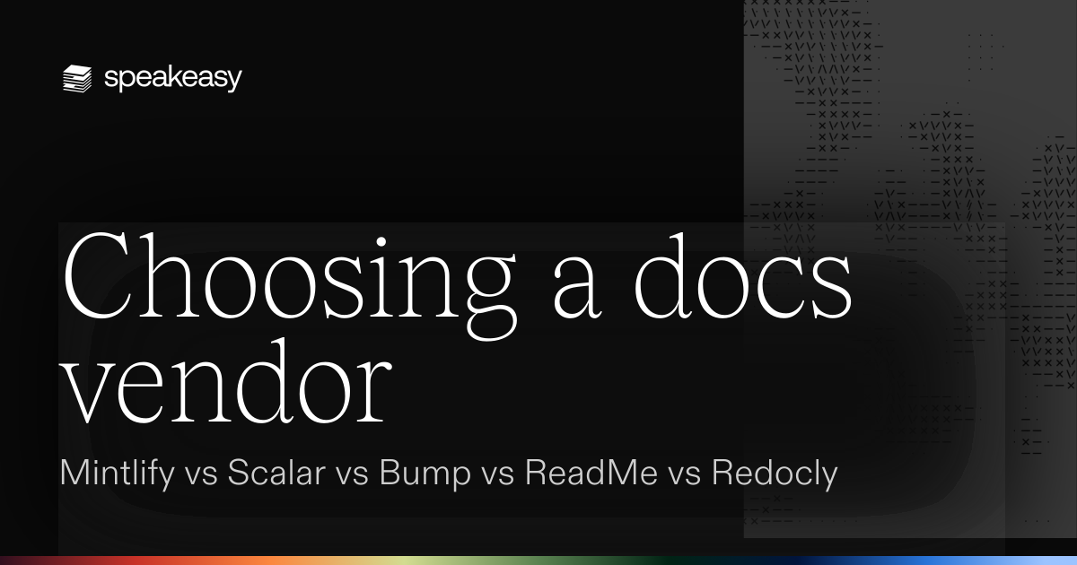 Choosing a docs vendor: Mintlify vs Scalar vs Bump vs ReadMe vs Redocly