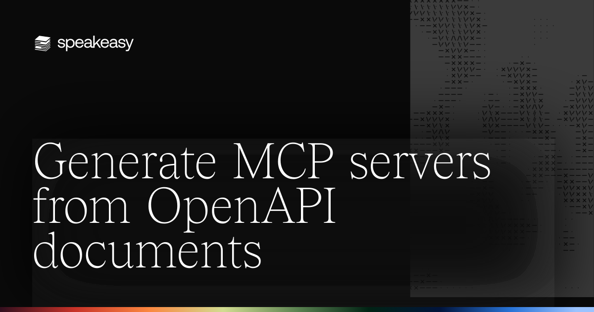 Generate MCP servers from OpenAPI documents