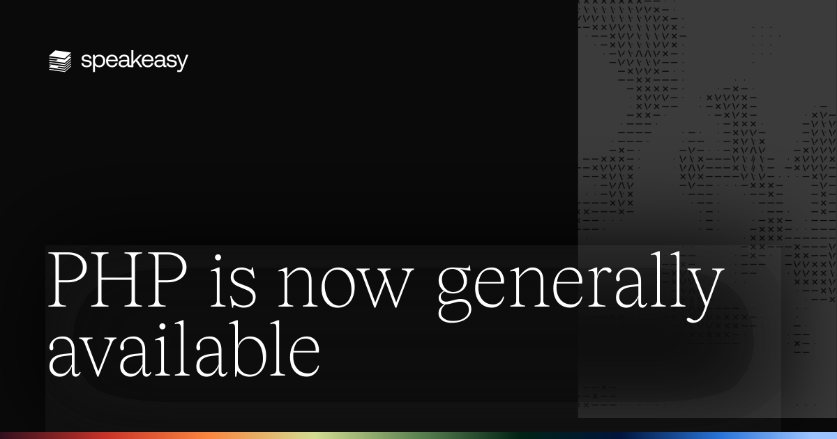 PHP is now generally available