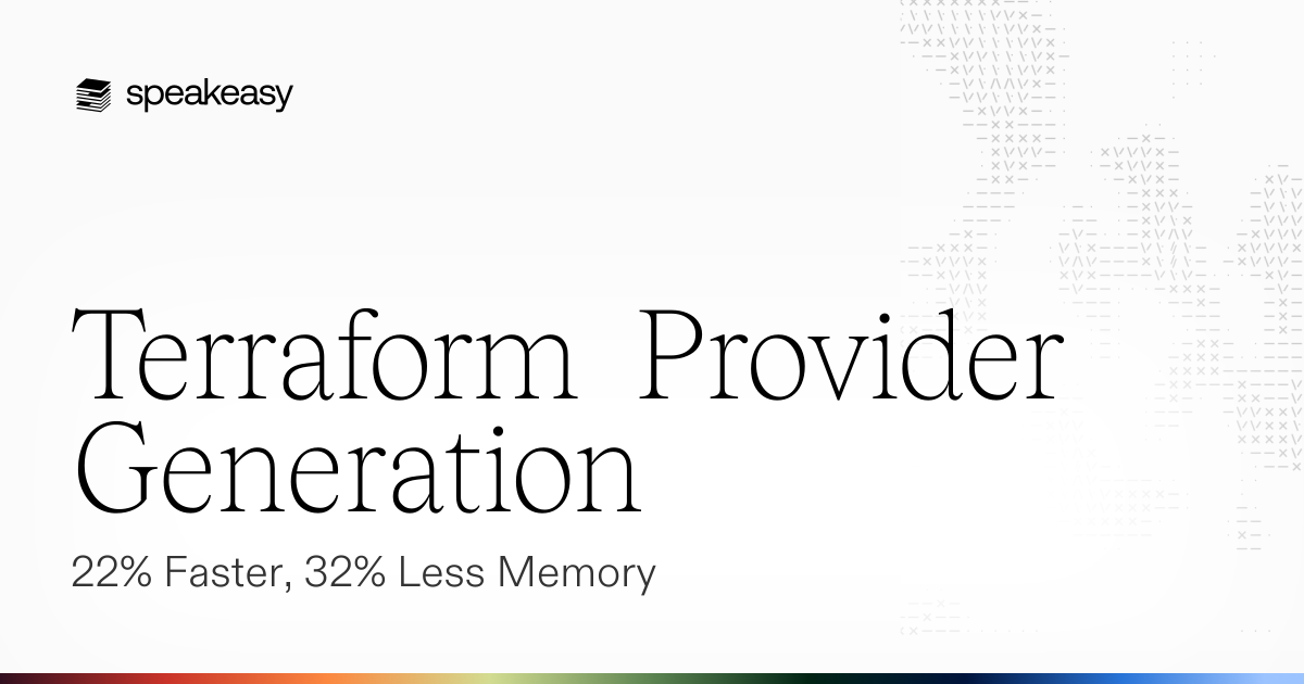 Terraform Provider Generation: 22% Faster, 32% Less Memory