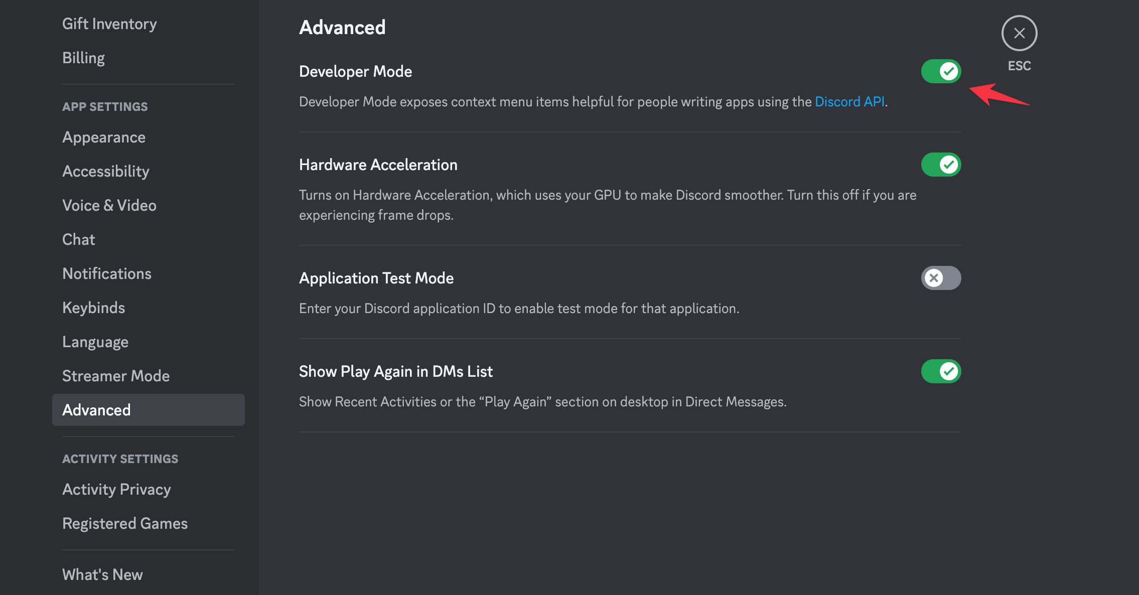 Discord Developer Mode