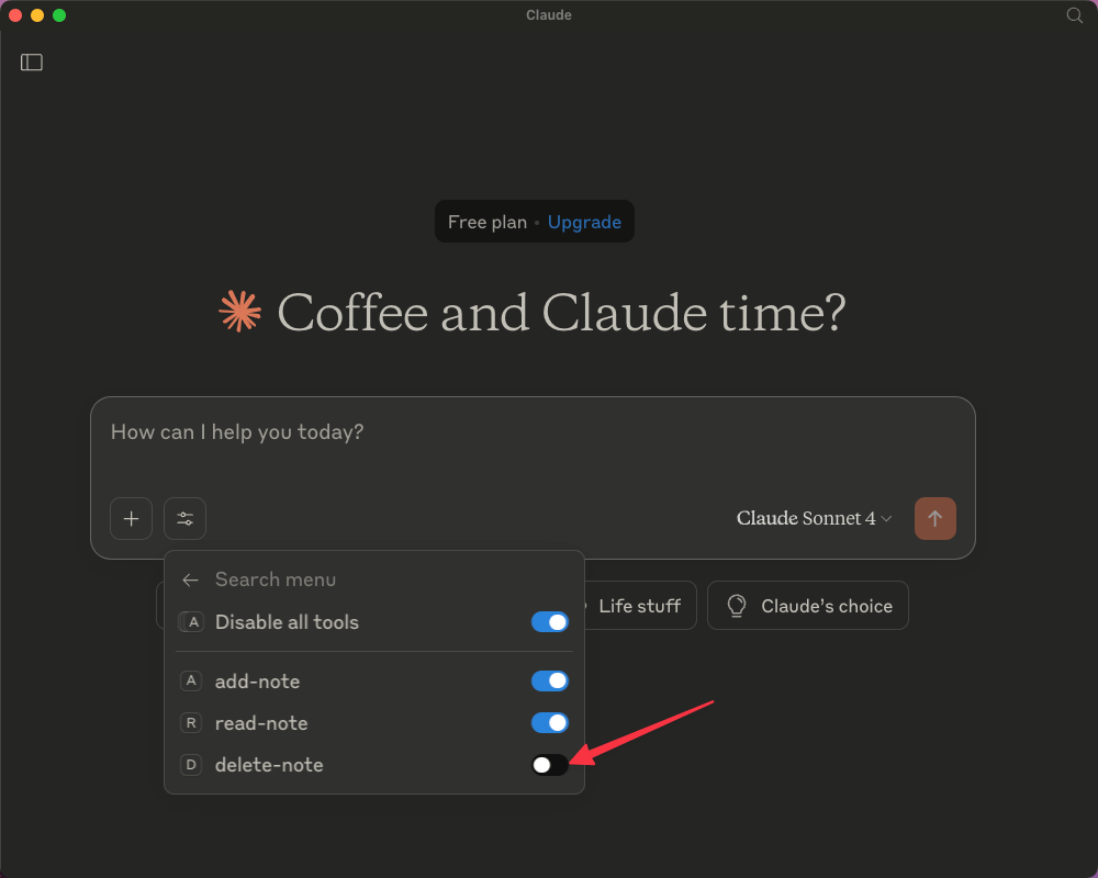Disabling destructive tools in Claude desktop