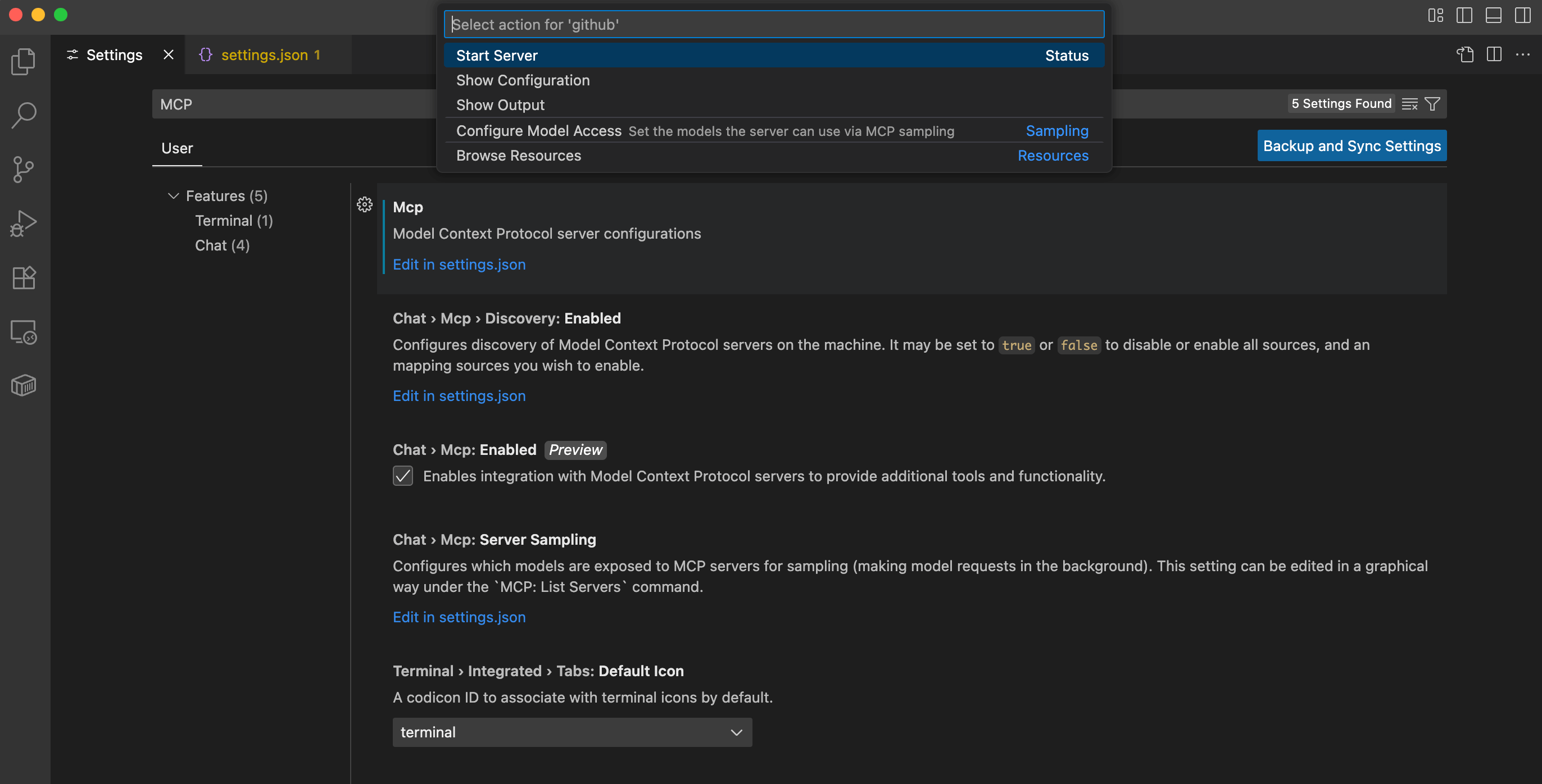 A screenshot shows the Start Server status in the Command Palette.