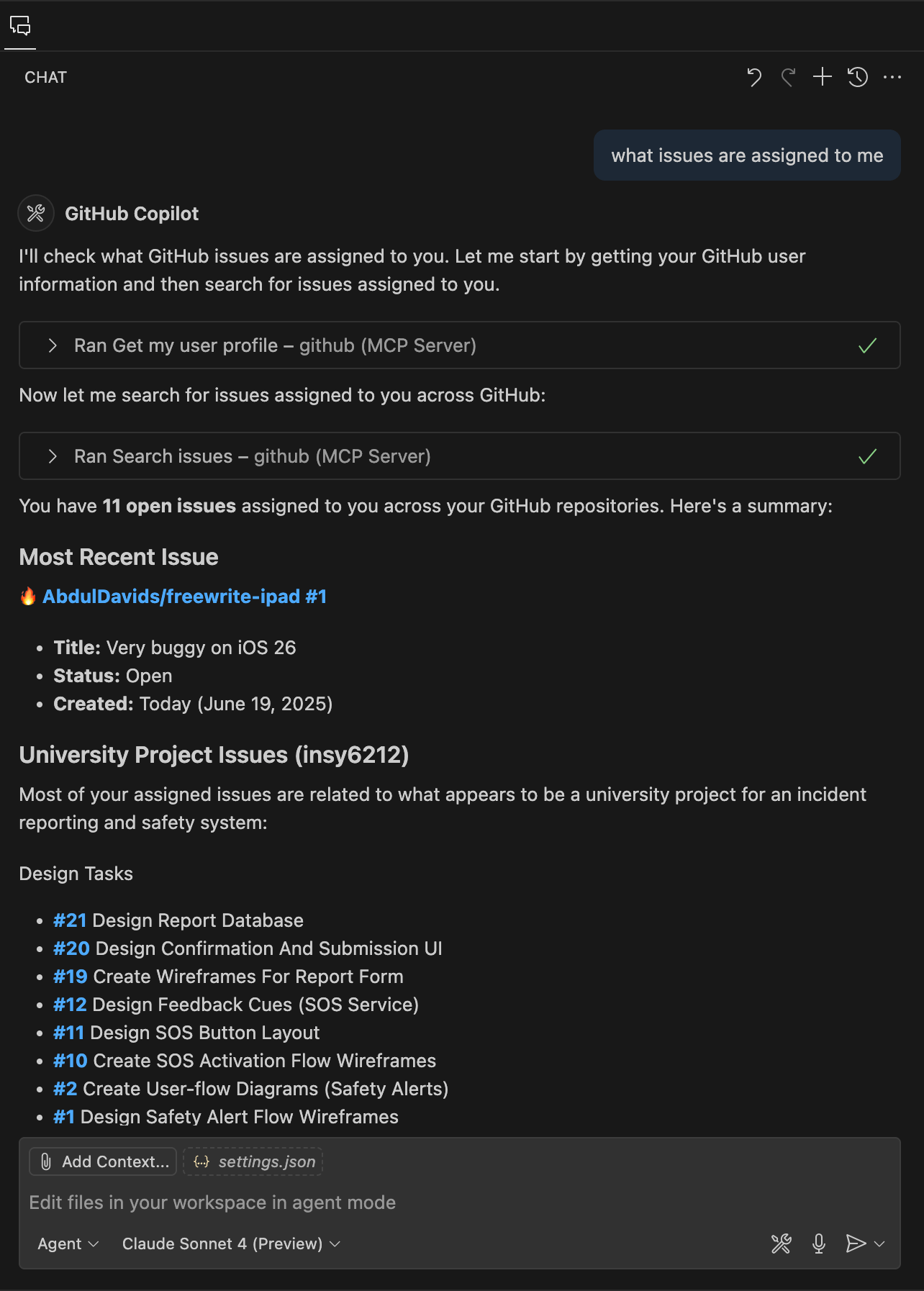 A screenshot shows the GitHub Copilot chat in VS Code.
